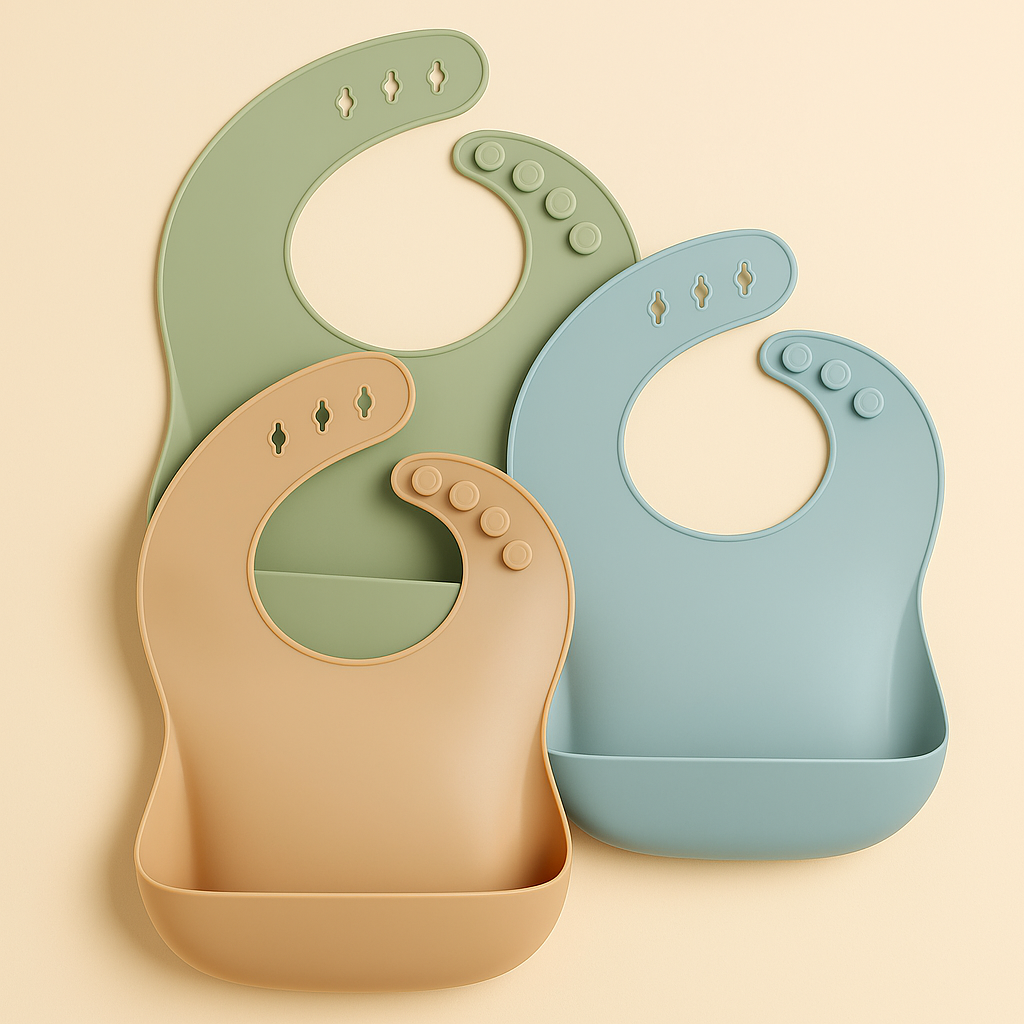 Set of 3 Silicone Baby Bibs